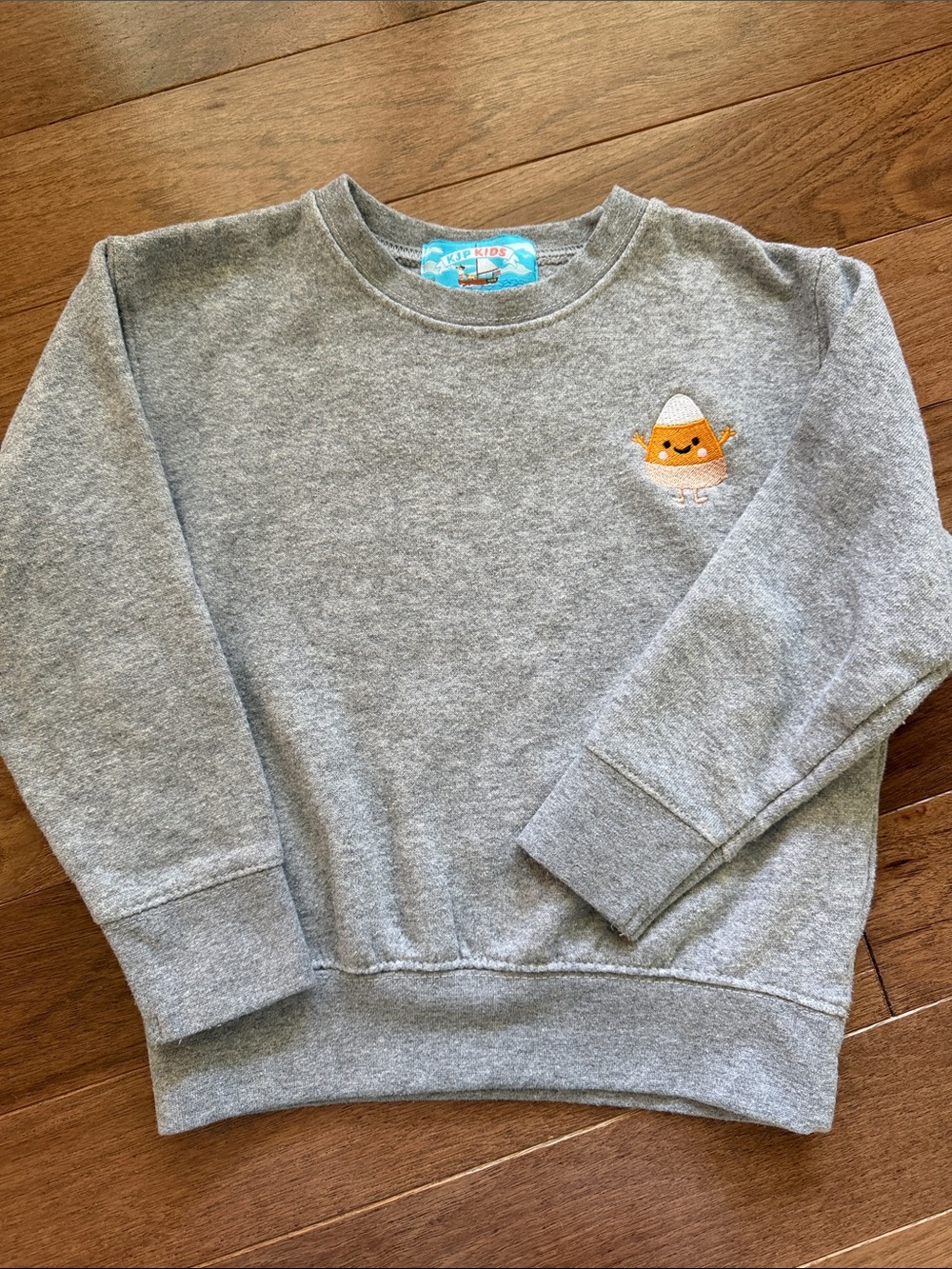 Kiel James Patrick Gray Kids Sweatshirt with Candy Corn Embroidery